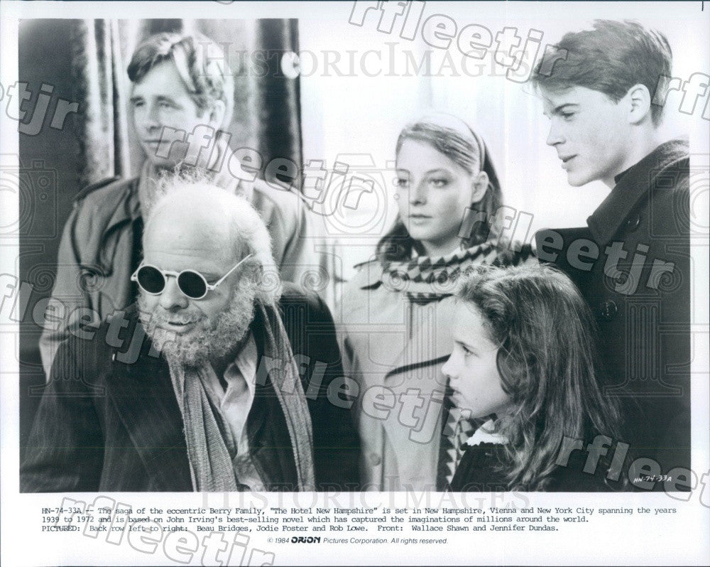 1984 Actors Jodie Foster, Beau Bridges, Rob Lowe Press Photo adu549 - Historic Images