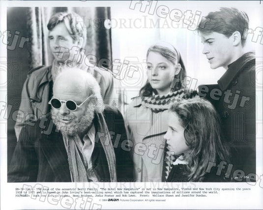 1984 Actors Jodie Foster, Beau Bridges, Rob Lowe Press Photo adu549 - Historic Images