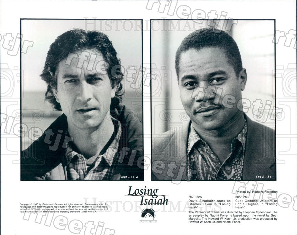 1995 Oscar Winning Actor Cuba Gooding Jr &amp; David Strathairn Press Photo adu85 - Historic Images