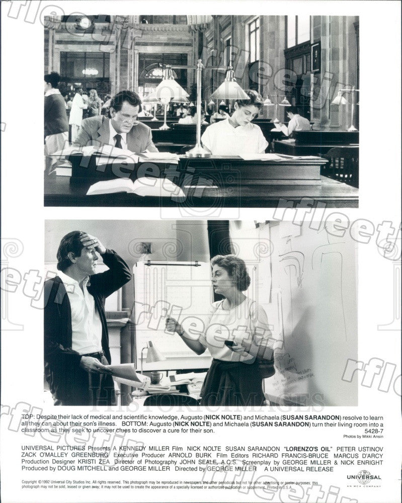 1992 Oscar Winning Actor Susan Sarandon &amp; Nick Nolte Press Photo adu95 - Historic Images