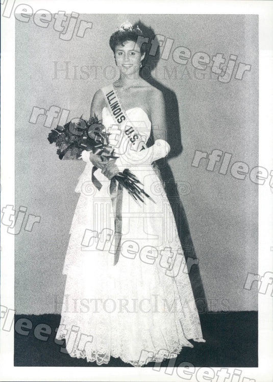 1986 Miss Illinois US Teen Sheri Kay Lombardi Press Photo adv169 - Historic Images