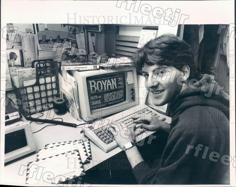 1988 Univ of Chicago Student, Software Creator Justin Boyan Press Photo adv321 - Historic Images