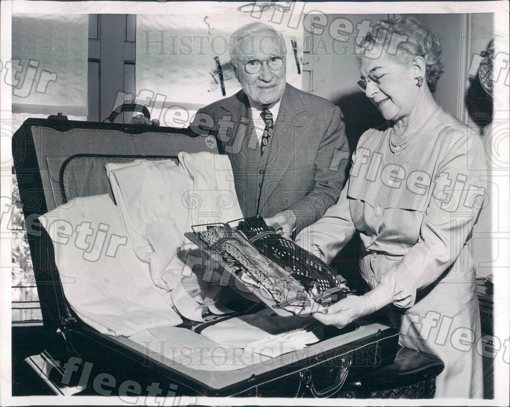 1953 US Congressman James Bowler of Chicago, Mrs. Bowler Press Photo adv329 - Historic Images