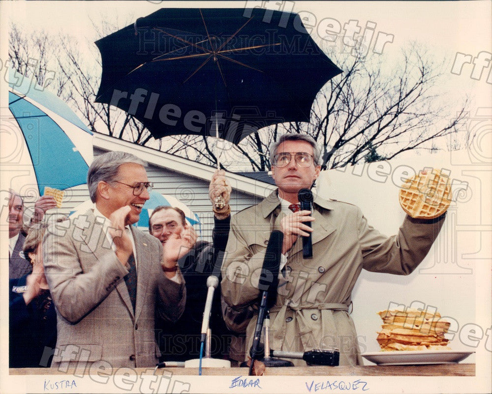 1990 IL Gubernatorial Candidates Jim Edgar &amp; Bob Kustra Press Photo adv375 - Historic Images