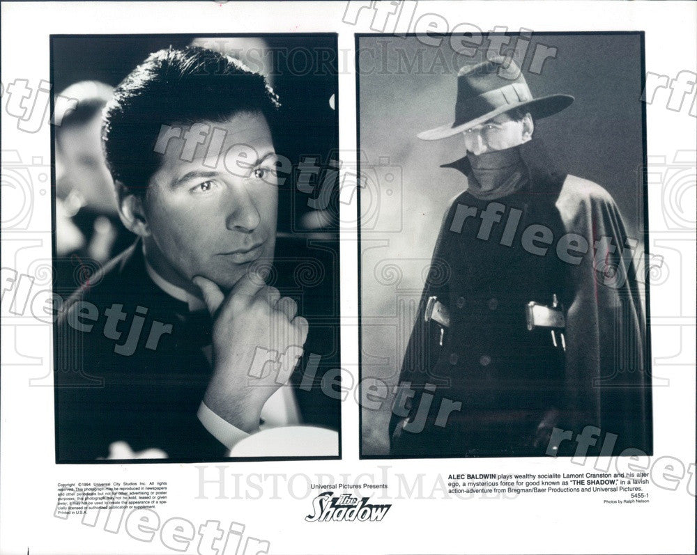 1994 Emmy Winning Actor Alec Baldwin in Film The Shadow Press Photo adv443 - Historic Images