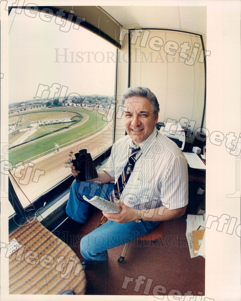 Undated Chicago Racetrack Announcer Phil Georgeff Press Photo adv483 - Historic Images