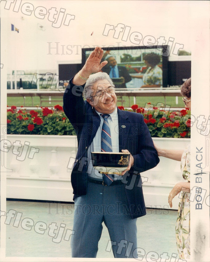 1992 Chicago Racetrack Announcer Phil Georgeff Press Photo adv485 - Historic Images