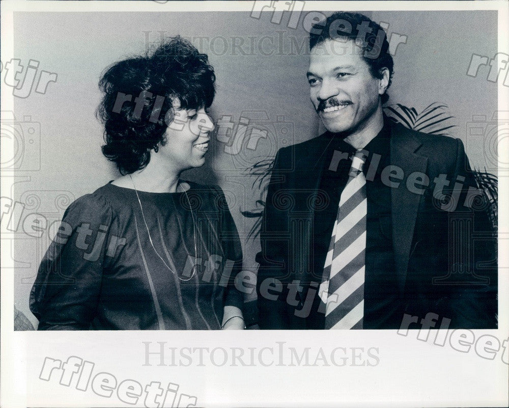 1984 Actor Billy Dee Williams &amp; Ronne Hartfield, Chicago Press Photo adv515 - Historic Images