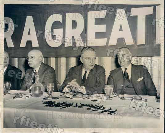 1944 Chicago Sun Publisher Marshall Field, Charles LaFollette Press Photo adv539 - Historic Images