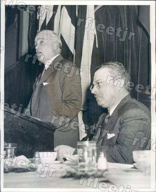 1942 Chicago Sun Publisher Marshall Field & Louis Zara Press Photo adv557 - Historic Images