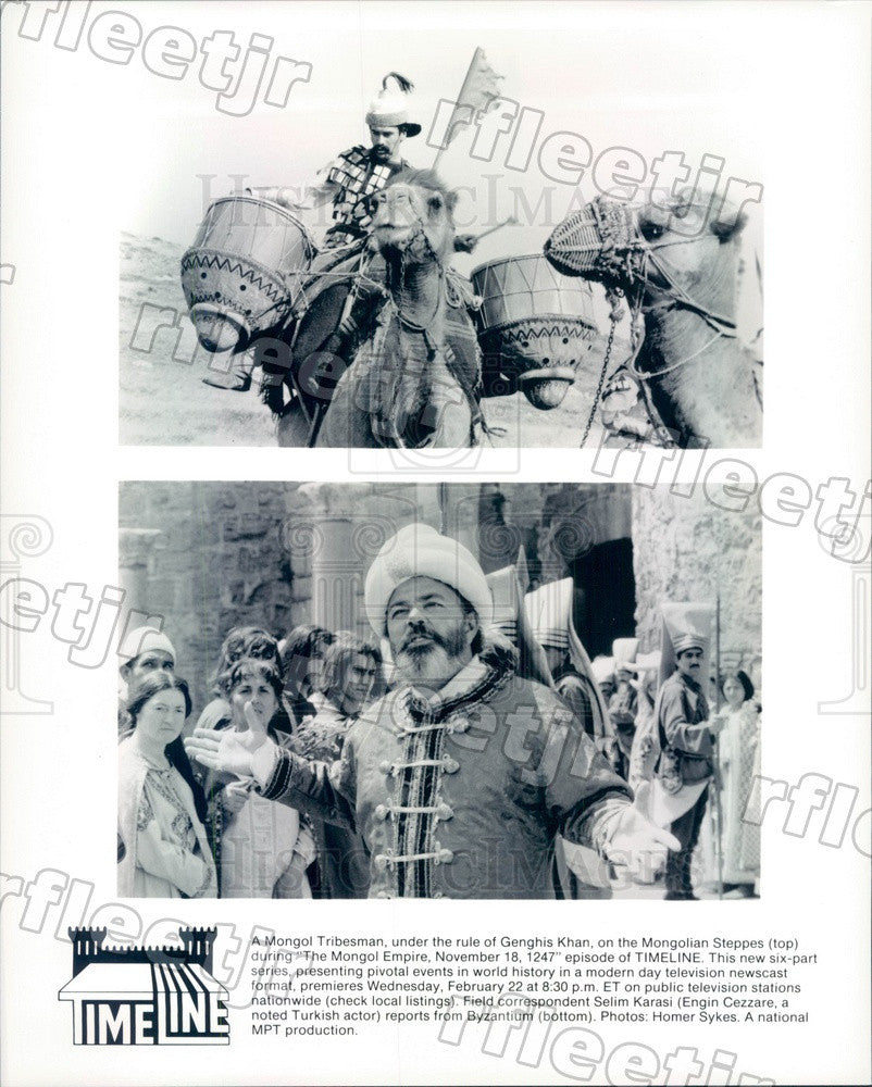 Undated Turkish Actor Engin Cezzare &amp; Mongolian Tribesman Press Photo adw1065 - Historic Images