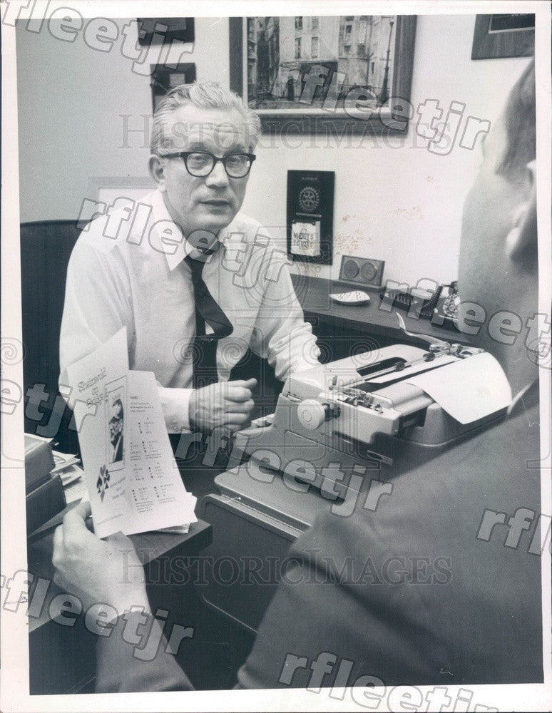 1969 St Petersburg FL Times Bridge Columnist Alfred Sheinwold Press Photo adw111 - Historic Images