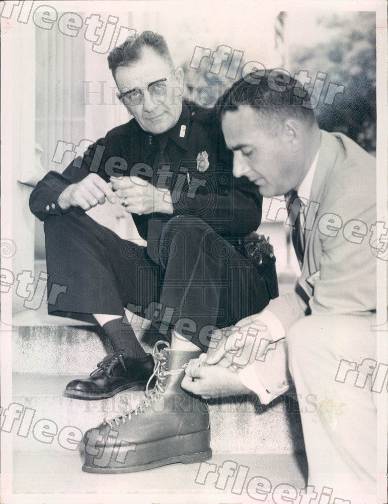 1958 Dunedin, FL Police Chief Gene Sheets, Sheriff Don Genung Press Photo adw123 - Historic Images