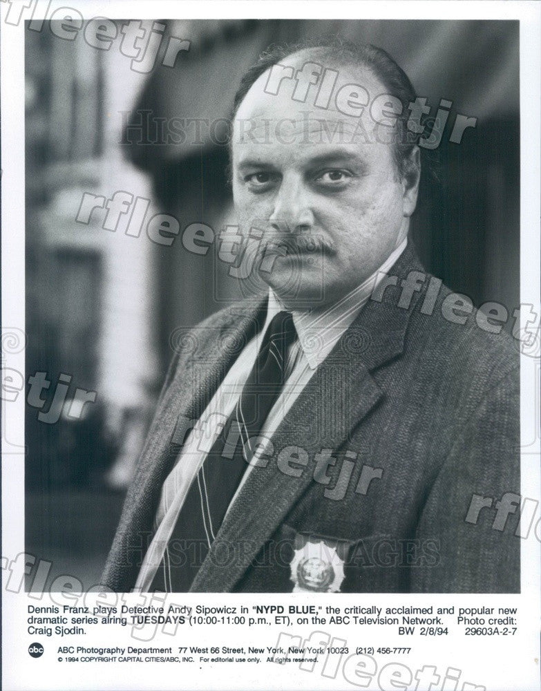 1994 Actor Dennis Franz on TV Show NYPD Blue Press Photo adw207 - Historic Images