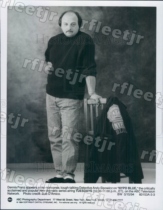 1994 Actor Dennis Franz on TV Show NYPD Blue Press Photo adw211 - Historic Images