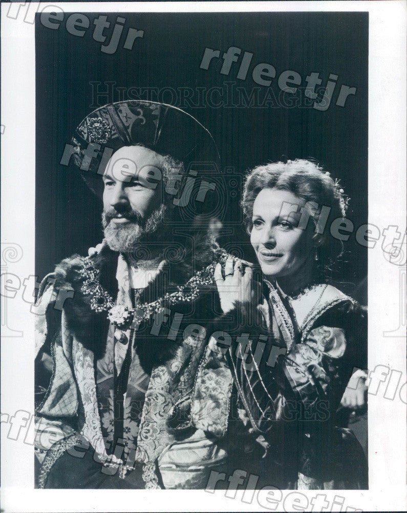 1980 Actors Patrick Stewart &amp; Claire Bloom in Hamlet on PBS Press Photo adw397 - Historic Images