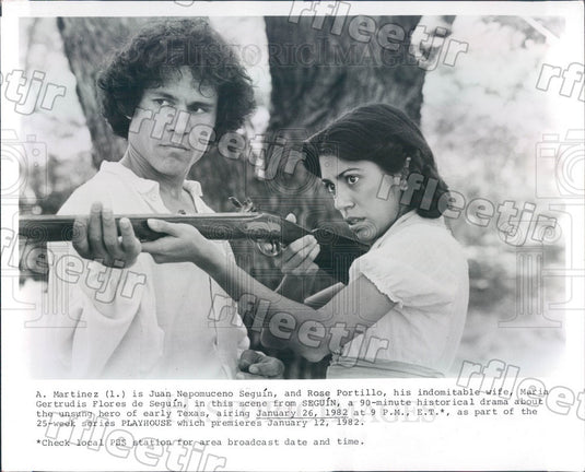 1982 Actors A Martinez & Rose Portillo in Seguin on PBS Press Photo adw411 - Historic Images
