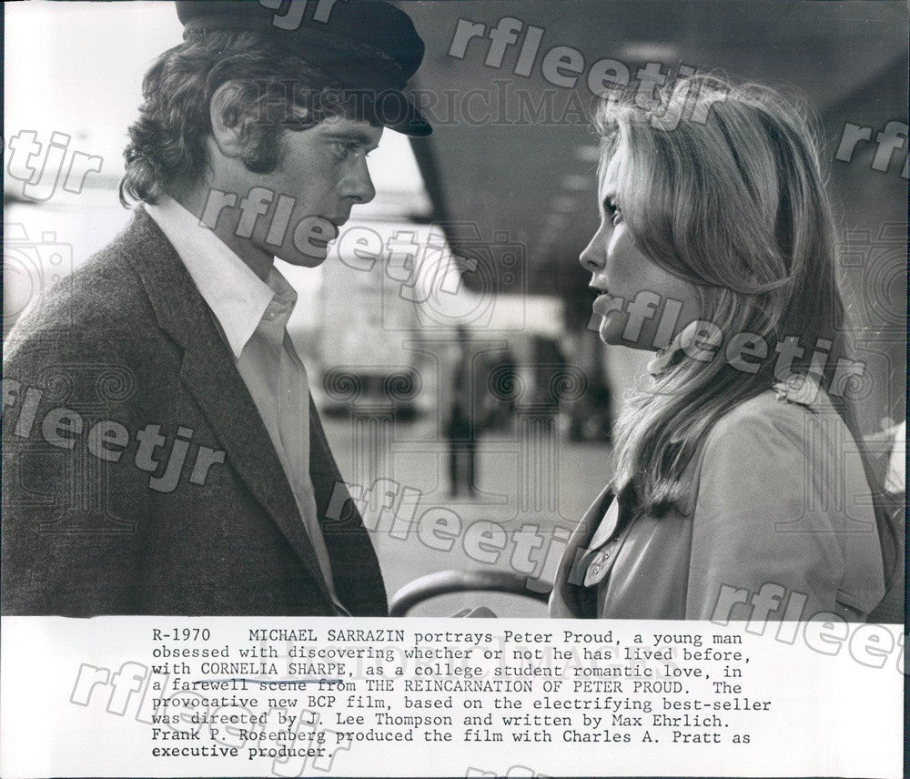 1975 Actors Michael Sarrazin &amp; Cornelia Sharpe in Film Press Photo adw565 - Historic Images