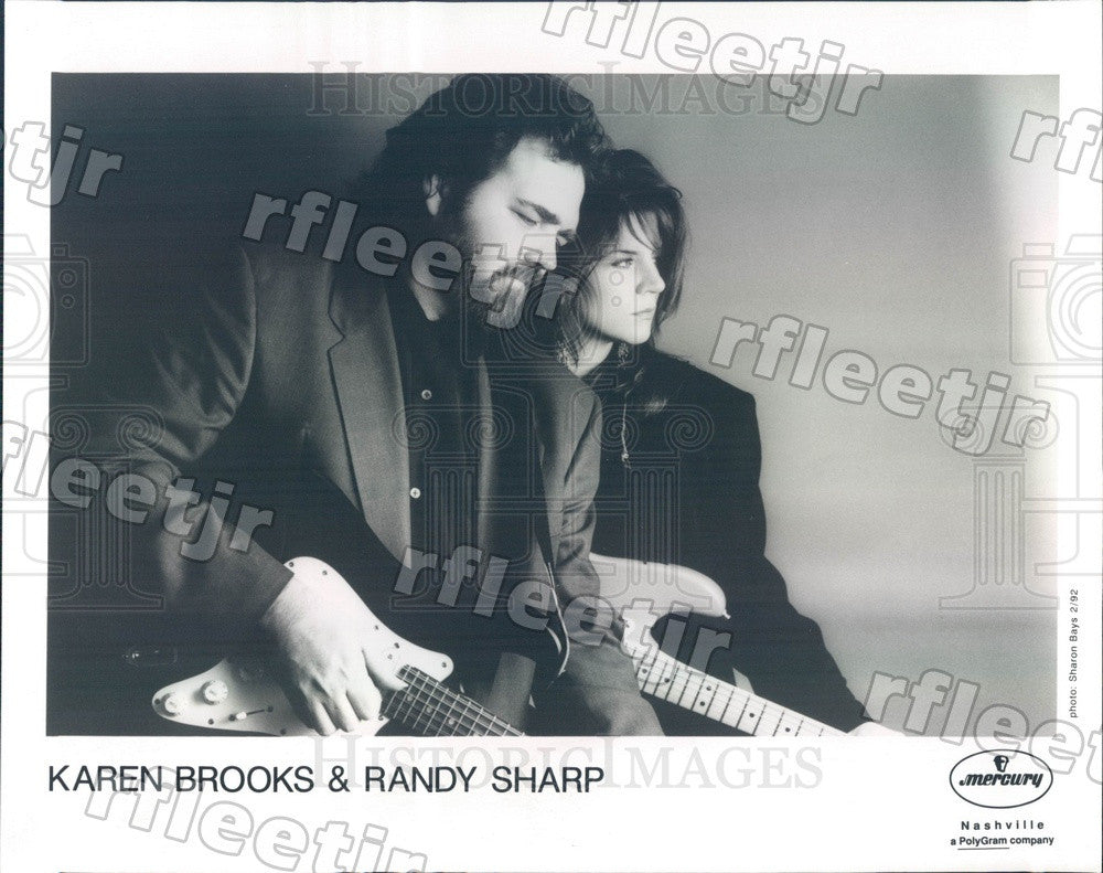 1992 Country Musicians Karen Brooks &amp; Randy Sharp Press Photo adw583 - Historic Images