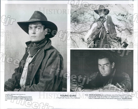 1988 Actor Charlie Sheen in Film Young Guns Press Photo adw601 - Historic Images