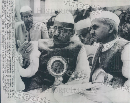 1966 India Prime Ministers Lal Bahadur Shastri & Nanda Press Photo adw695 - Historic Images