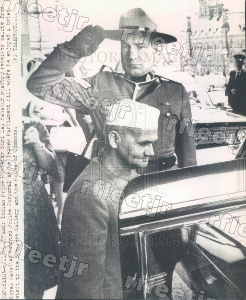 1965 India Prime Minister Lal Bahadur Shastri, Royal Canadian Press Photo adw699 - Historic Images