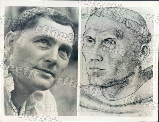 Undated Actor Robert Shaw & Martin Luther Sketch Press Photo adw743 - Historic Images
