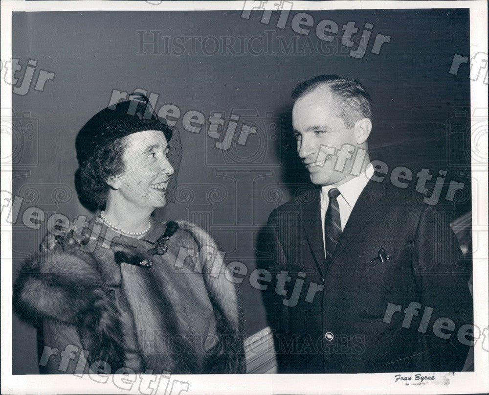 1968 News Commentator Frank Reynolds &amp; Mrs. John Mitchell Press Photo adw861 - Historic Images