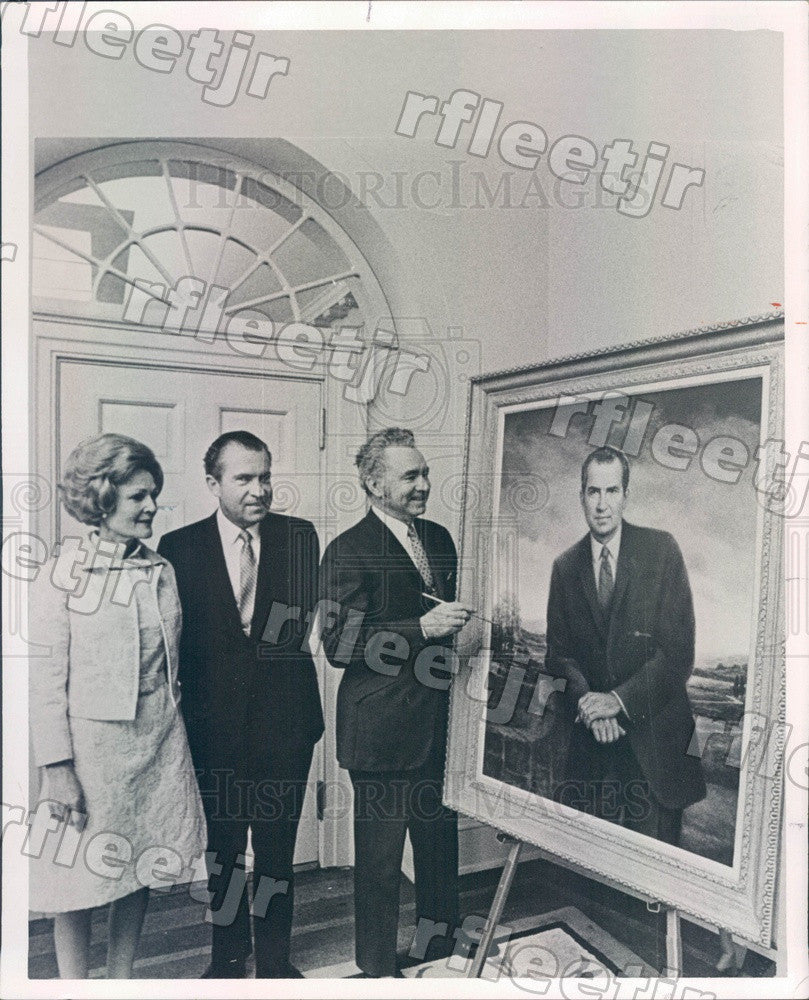 1969 US President &amp; Mrs. Richard Nixon, Artist Joseph King Press Photo adw915 - Historic Images