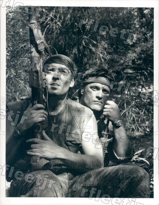 1989 Actors Michael Madson & Terence Knox on Tour of Duty Press Photo adx1003 - Historic Images