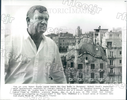Undated Times Art Critic Robert Hughes in Barcelona on PBS Press Photo adx1047 - Historic Images