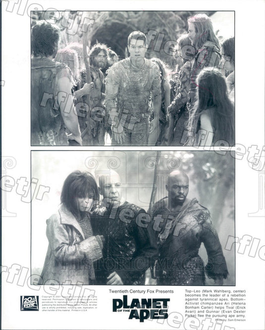 2001 Actors Mark Wahlberg, Helena Bonham Carter, Erick Avari Press Photo adx1083 - Historic Images