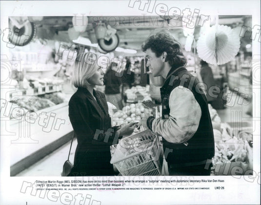 1989 Oscar Winning Actor Mel Gibson & Patsy Kensit in Film Press Photo adx1097 - Historic Images