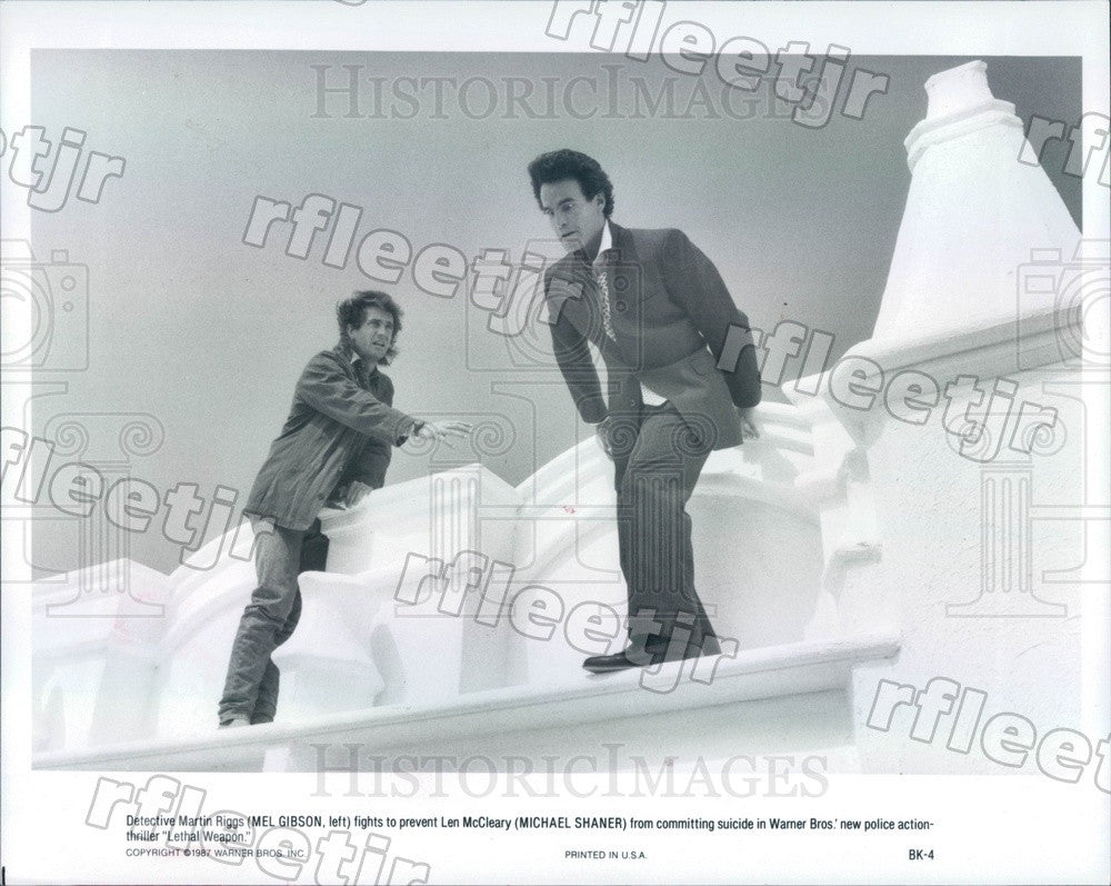 1987 Actors Mel Gibson, Michael Shaner in Film Lethal Weapon Press Photo adx1115 - Historic Images