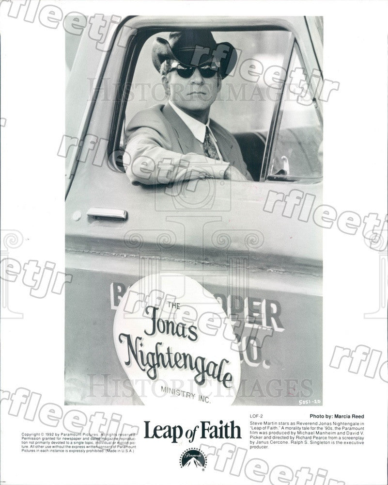 1992 Emmy Winning Actor Steve Martin in Film Leap of Faith Press Photo adx1173 - Historic Images