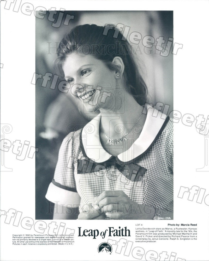 1992 Canadian Actor Lolita Davidovich in Film Leap of Faith Press Photo adx1185 - Historic Images