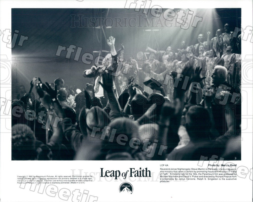 1992 Emmy Winning Actor Steve Martin in Film Leap of Faith Press Photo adx1191 - Historic Images