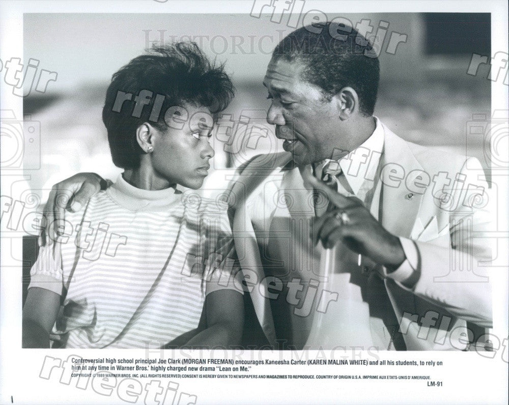 1989 Hollywood Actors Morgan Freeman &amp; Karen Malina White Press Photo adx1193 - Historic Images