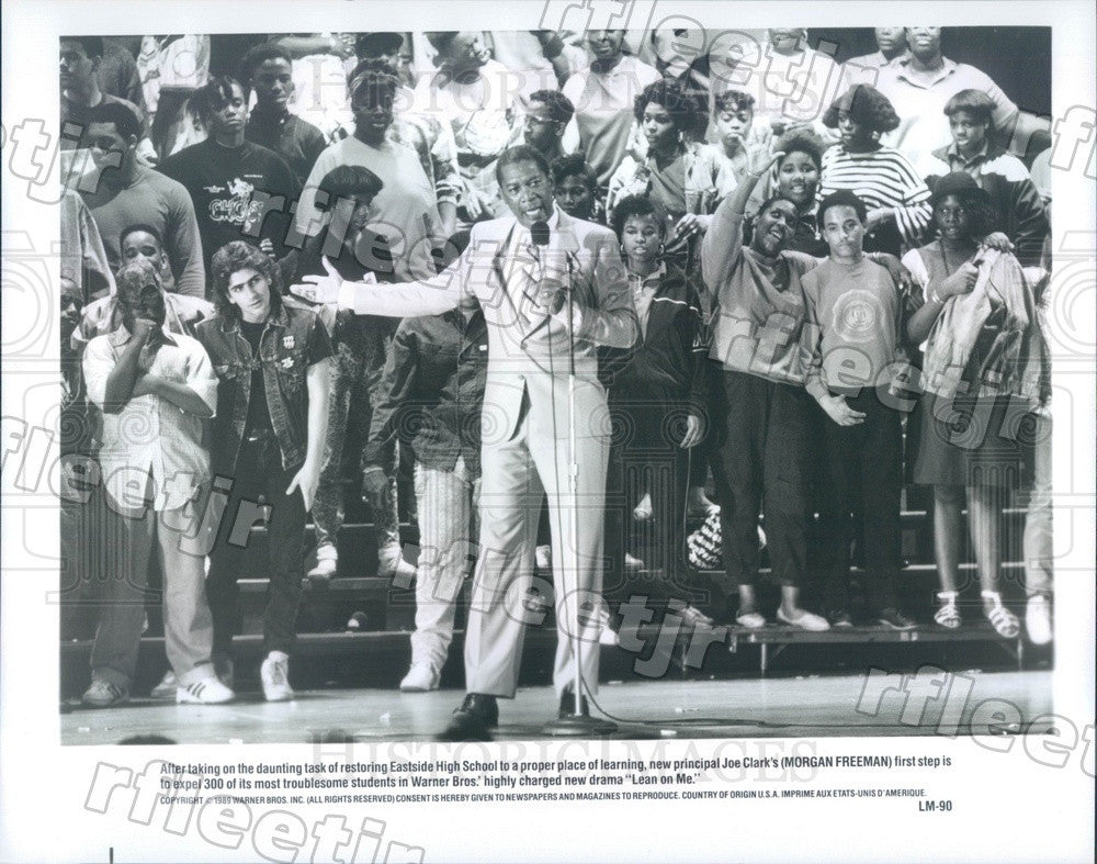 1989 Hollywood Actor Morgan Freeman in Film Lean on Me Press Photo adx1199 - Historic Images