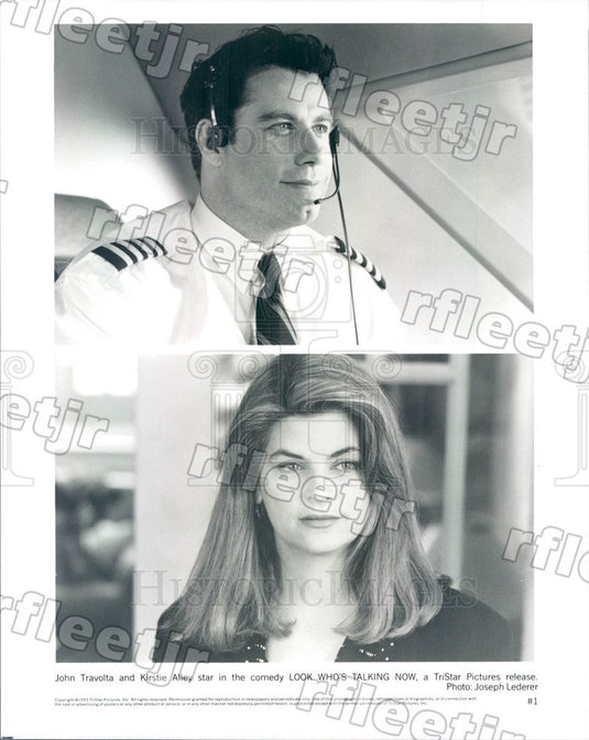 1993 Actors John Travolta & Emmy Winner Kirstie Alley in Film Press Photo adx11 - Historic Images