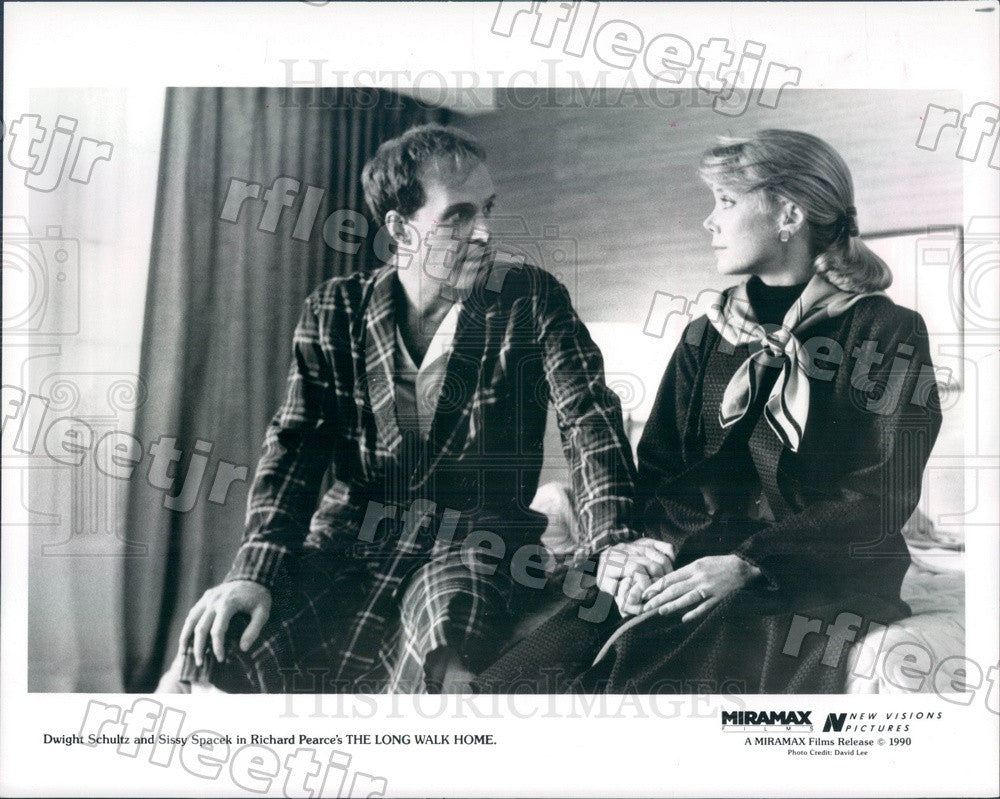 1990 Actors Dwight Schultz &amp; Oscar Winner Sissy Spacek Press Photo adx165 - Historic Images