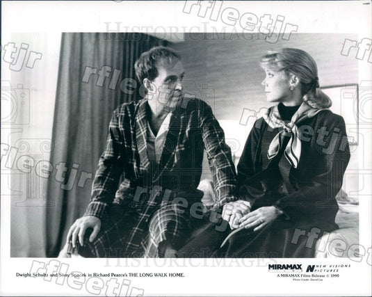 1990 Actors Dwight Schultz & Oscar Winner Sissy Spacek Press Photo adx165 - Historic Images