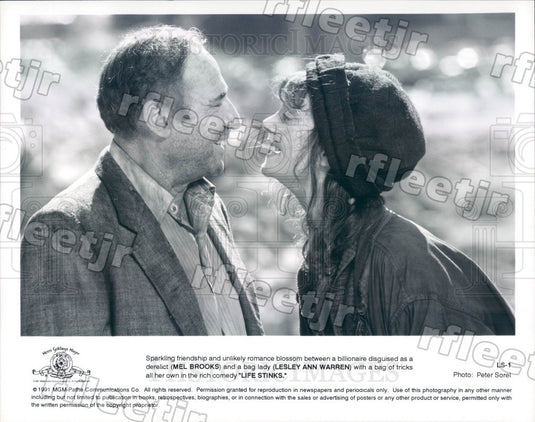 1991 EGOT Winning Actor Mel Brooks & Lesley Ann Warren Press Photo adx183 - Historic Images