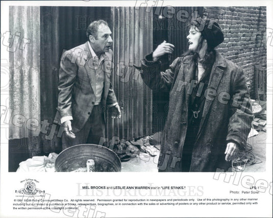 1991 EGOT Winning Actor Mel Brooks & Lesley Ann Warren Press Photo adx185 - Historic Images