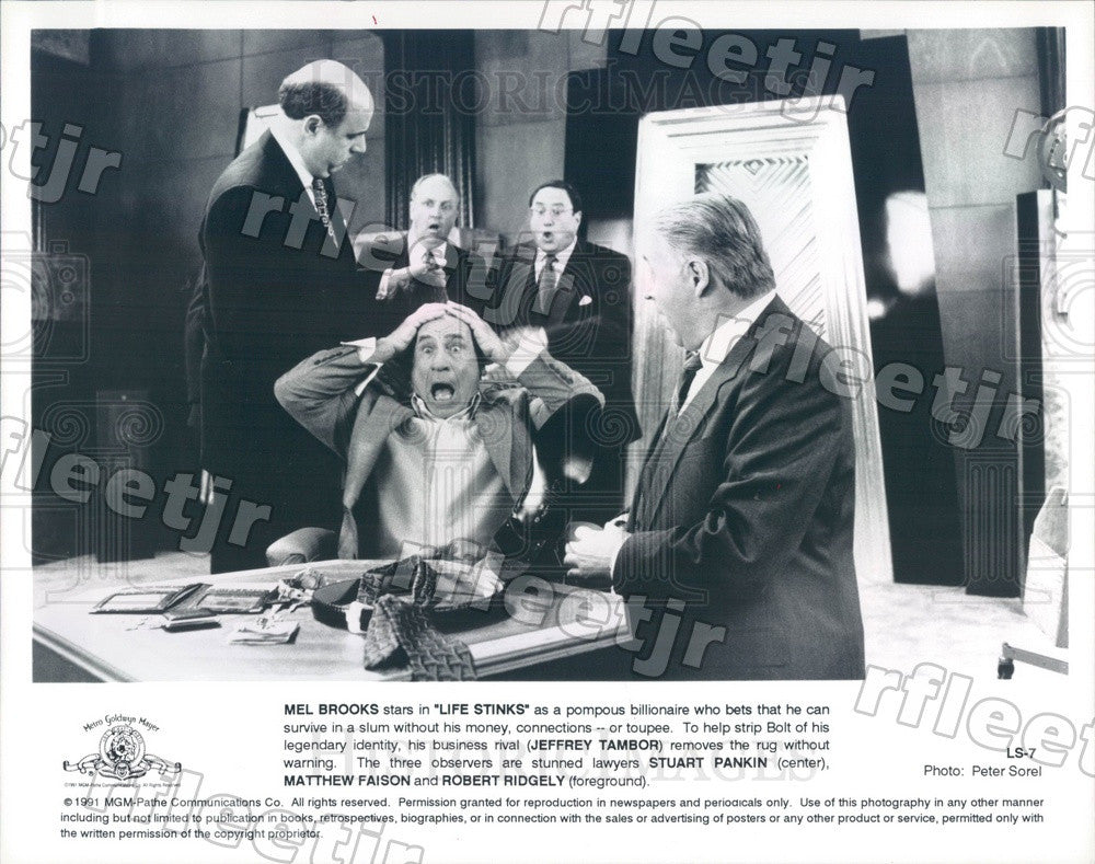1991 Actors Mel Brooks, Jeffrey Tambor, Stuart Pankin Press Photo adx189 - Historic Images