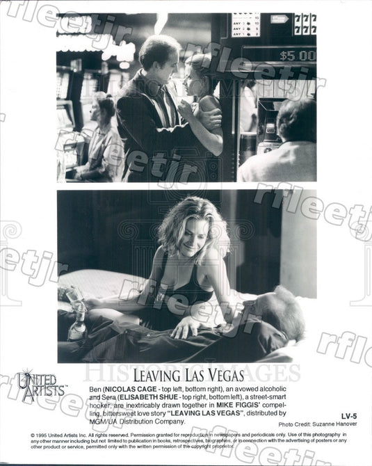 1995 Oscar Winning Actor Nicolas Cage & Elisabeth Shue Press Photo adx207 - Historic Images