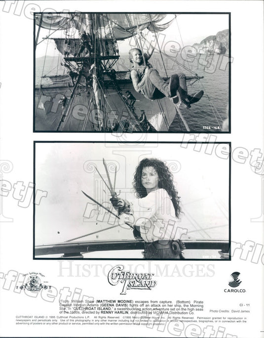 1995 Actors Matthew Modine & Oscar Winner Geena Davis in Film Press Photo adx235 - Historic Images