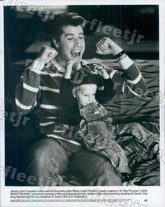 1989 Actors John Travolta & Jason Schaller in Film Press Photo adx23 - Historic Images