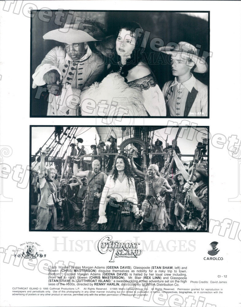 1995 Actors Geena Davis, Stan Shaw, Chris Masterson, Rex Linn Press Photo adx241 - Historic Images