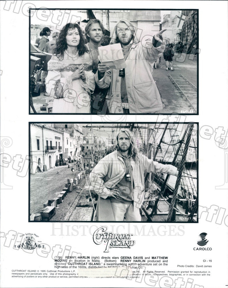 1995 Actors Matthew Modine, Geena Davis, Dir Renny Harlin Press Photo adx247 - Historic Images